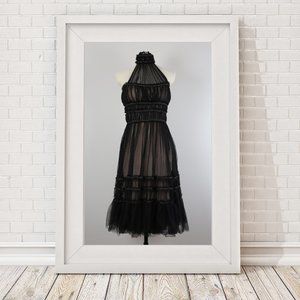 MAX STUDIO LONDON HALTER BLACK DRESS